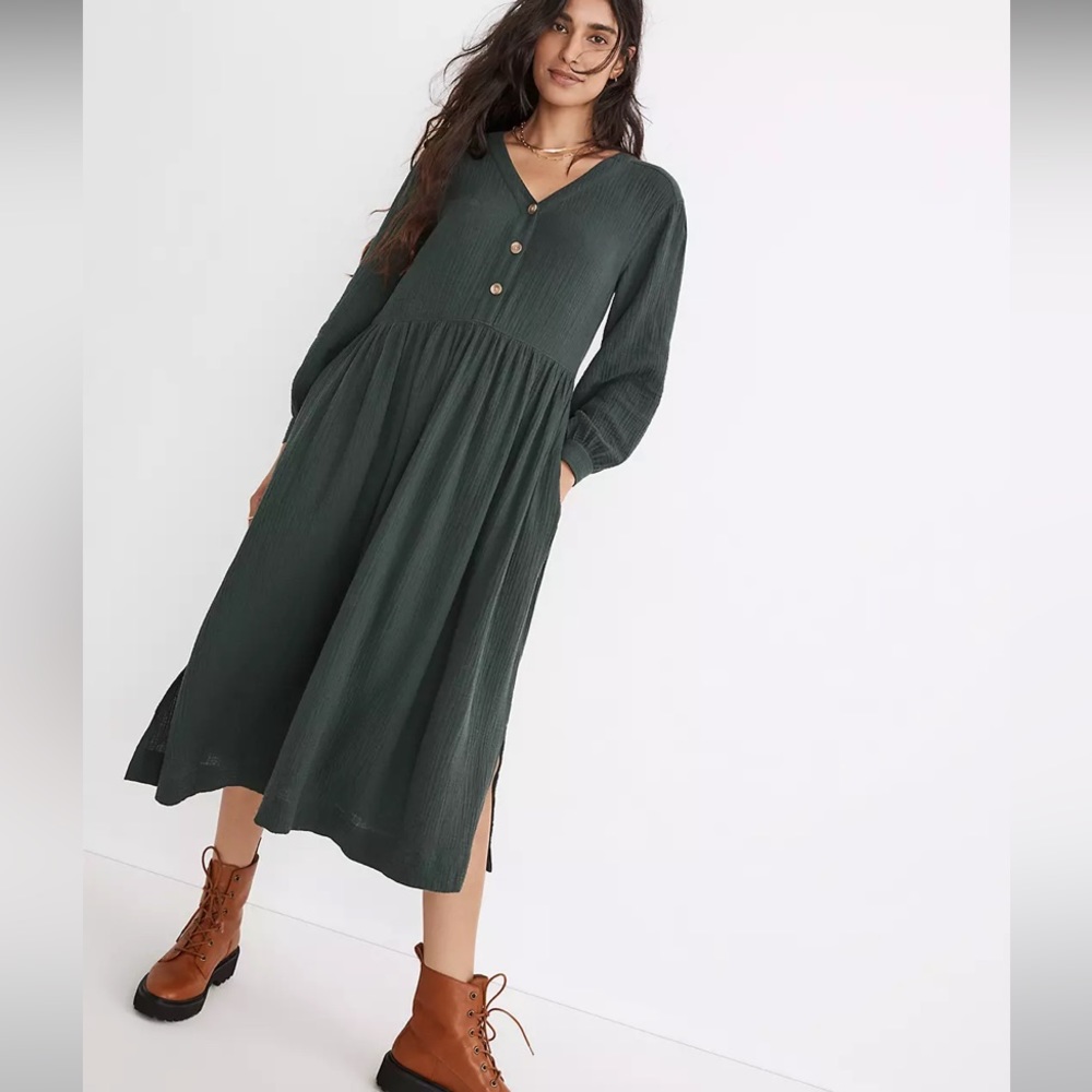 NWT Lightspun Button-Front Midi Dress
